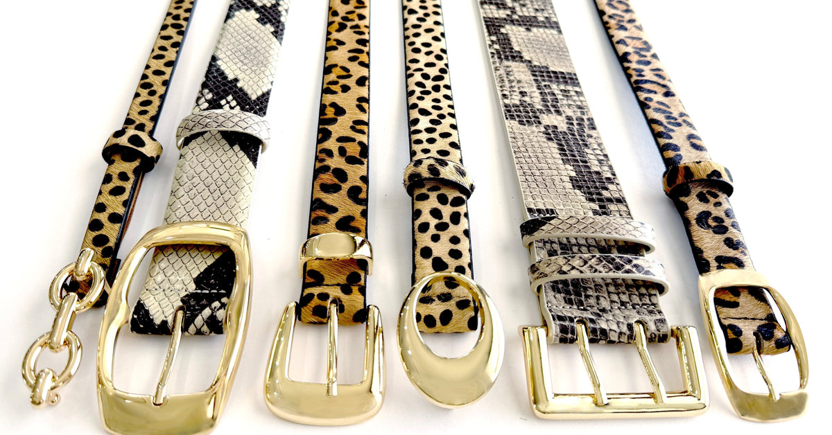 Animal Print Leather Belts