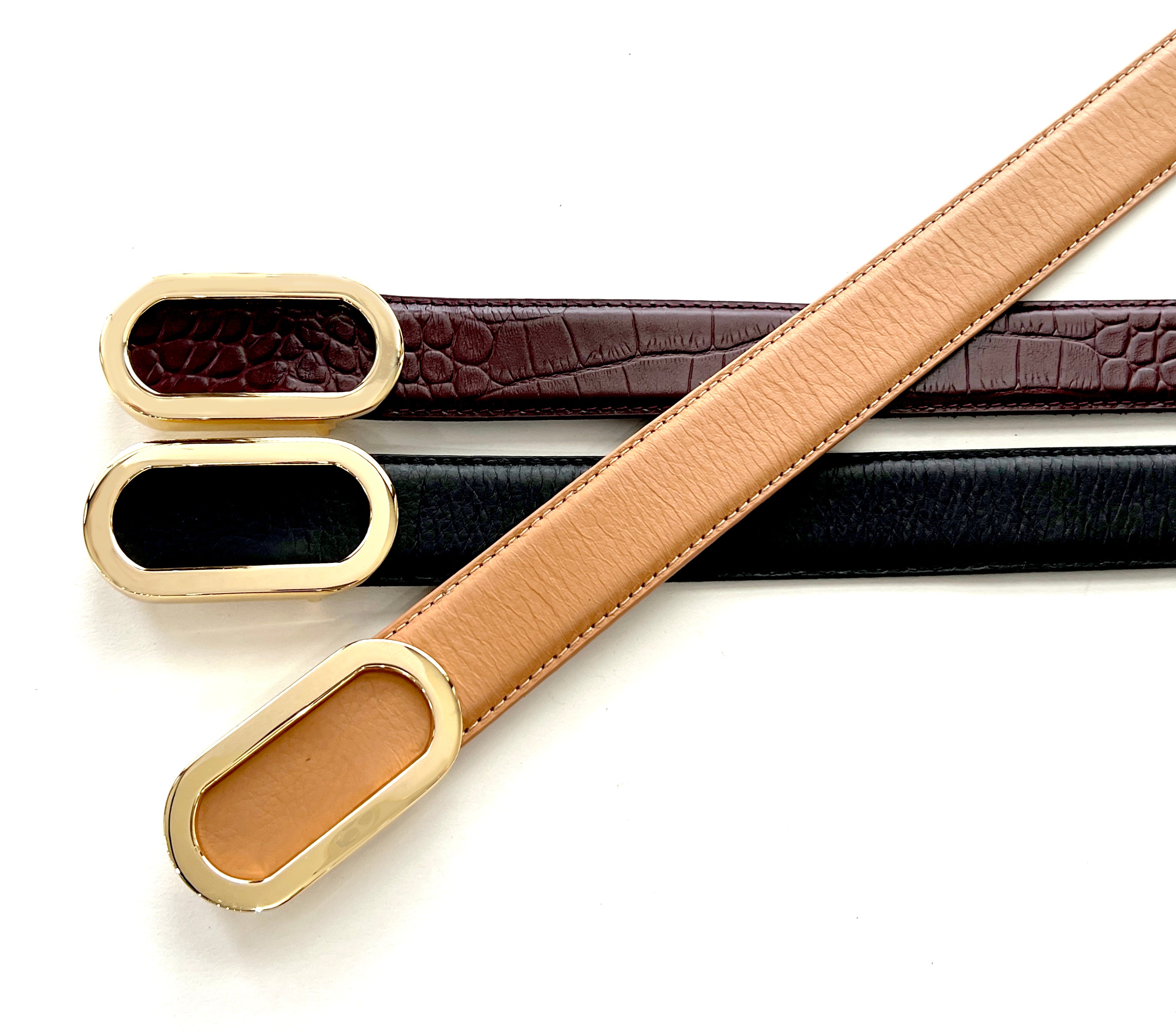 ●38comeoncommon● 20mm Opal Leather Brass Belt Gold 5006852 20mm Opal Leather Brass Belt (Gold) - 감도 깊은 취향 셀렉트