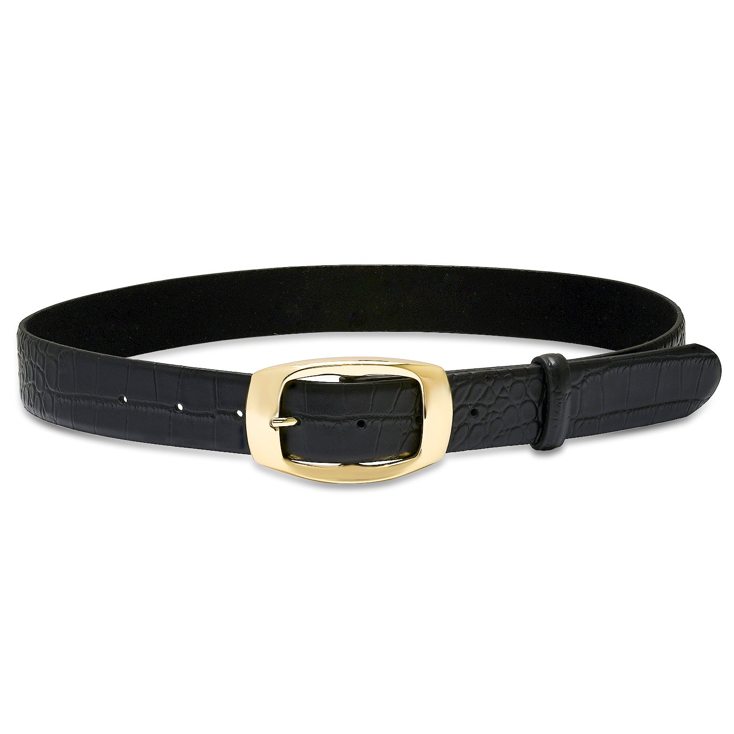 ZOE Roller belt ベルト/ gold ×black Jade Belt - Western Style Black Tooled Leather Belt Gold