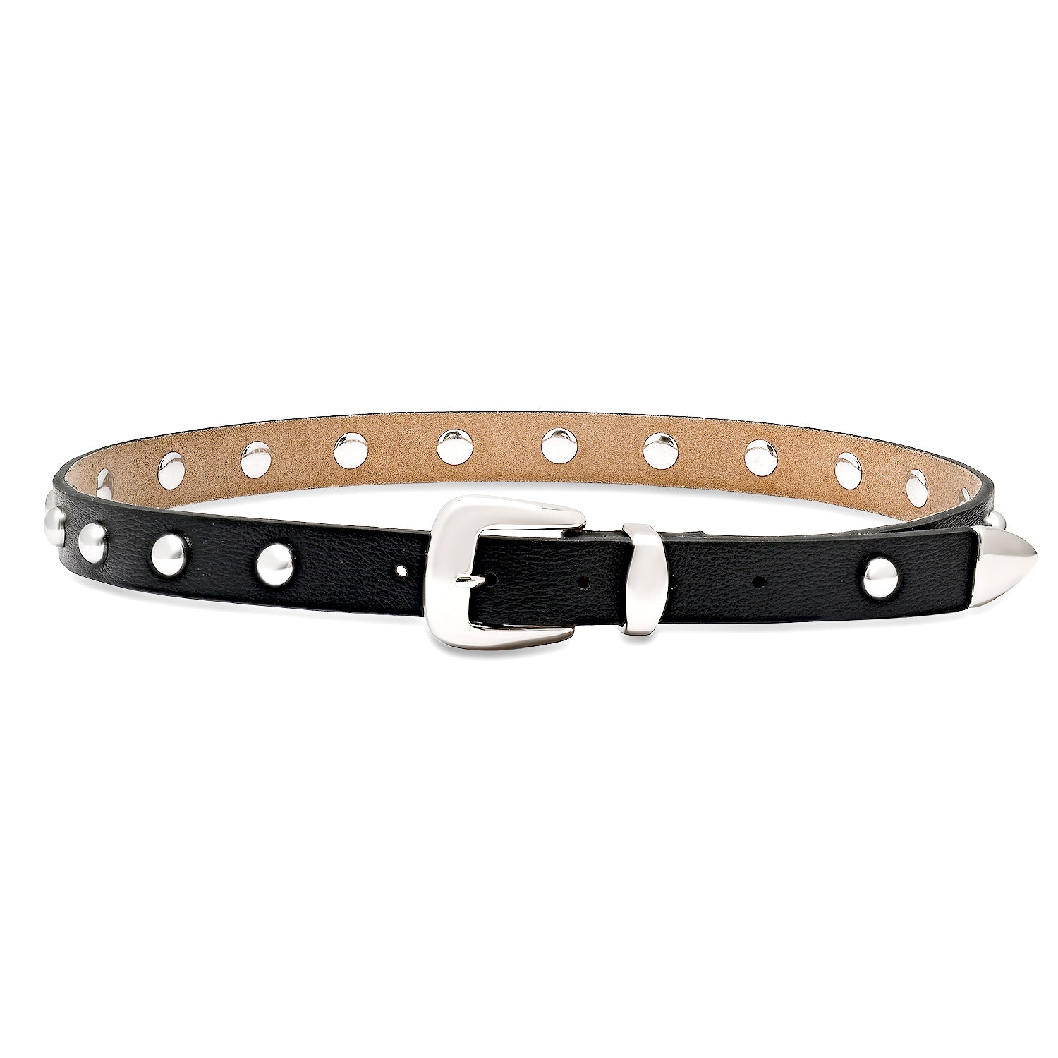 Elegant Silver Studded Belt Elegant White Leather Rhinestone Studded Western Belt on Luulla main image 4